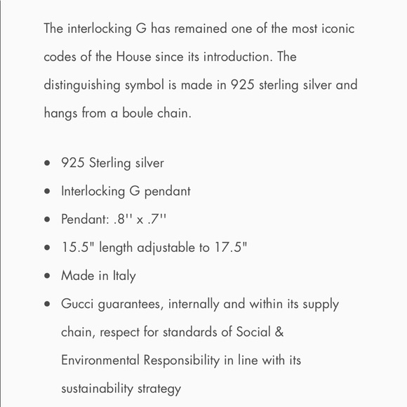 SOLD💗Authentic GUCCI Interlocking G Necklace - Picture 3 of 3